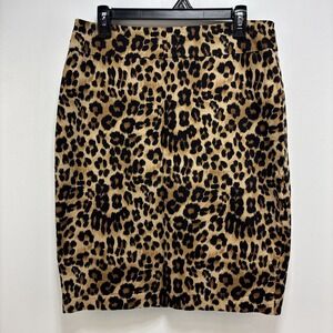 Charter Club Womens Leopard Print Knee Length Pencil Skirt Size 12 Mobwife Y2K